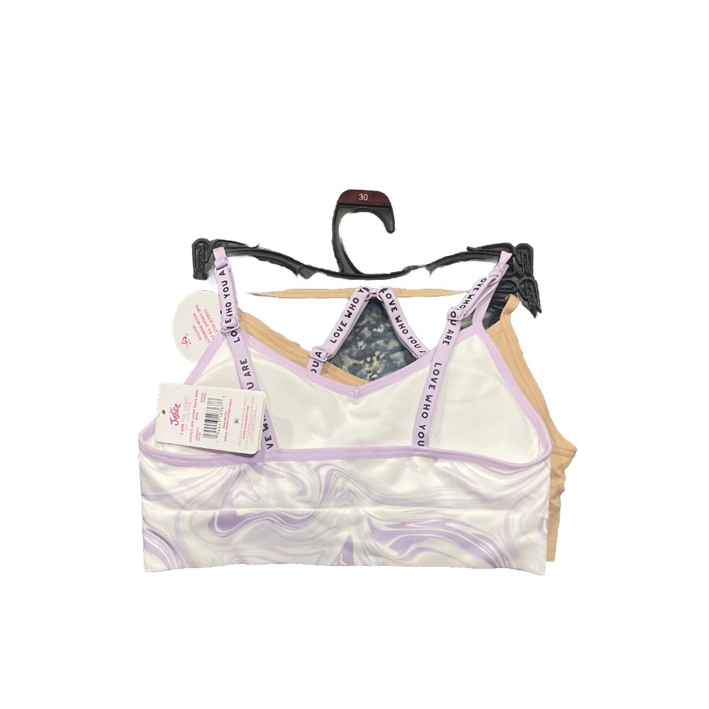 Bundles Justice Girls' Light Gray and White Bra Duo- beige & white and Lila - Picture 5 of 5
